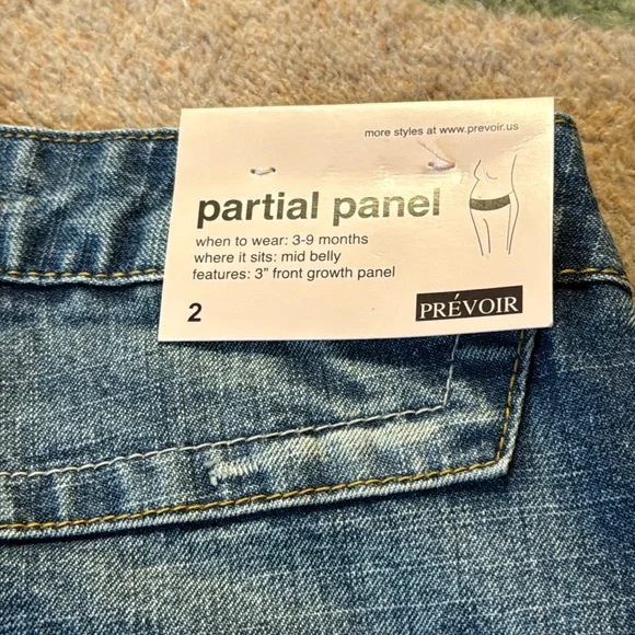 NWT Prevoir Womens Maternity partial panel wide legs Jeans Size 2 - Picture 10 of 16